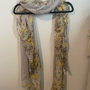 a new day Floral Scarf in Gray and Yellow